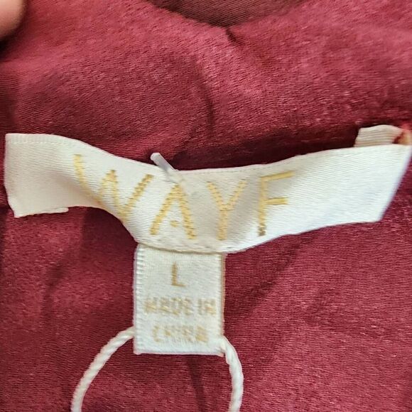 WAYF Maryln Tier Ruffle Dress Floral Burgundy Size Large NWT F11 - Picture 9 of 11